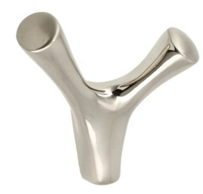 B2C Coat Hat Hooks Twin Robe Door Dress Bathroom Towel Bag Wall Hanger Brushed Steel Torna from B&Q