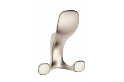 B2C Coat Hat Hooks Twin Robe Door Dress Bathroom Towel Bag Wall Hanger Satin Toledo A from B&Q