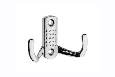 B2C Coat Hat Hooks Twin Robe Door Dress Bathroom Towel Bag Wall Hanger Chrome K23-B0 from B&Q