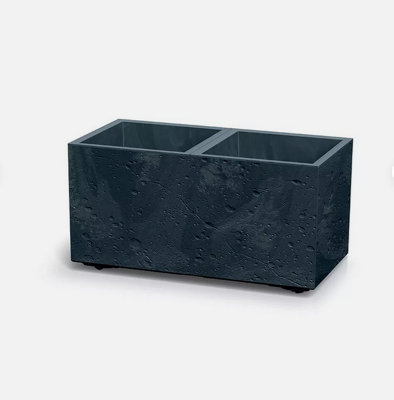 B2C Plant Flower Pot Concrete Square Planter Inner Pot Garden Patio Home Anthracite  RectangleSmall from B&Q