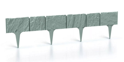 B2C Garden Lawn Edging Wall Lawn Border Garden Fencing Diy Flexible Landscape 3.9M Grey from B&Q