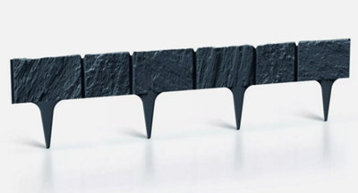 B2C Garden Lawn Edging Wall Lawn Border Garden Fencing Diy Flexible Landscape 3.9M Anthracite from B&Q