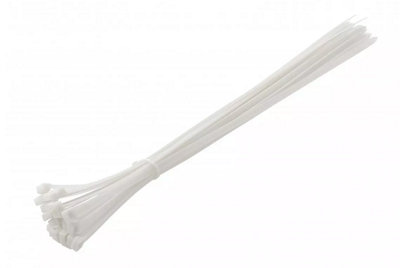 B&Q -  Cable Ties White Nylon Zip Tie Wraps Strong Various Sizes 2,5 X 100 mm 10 Pack