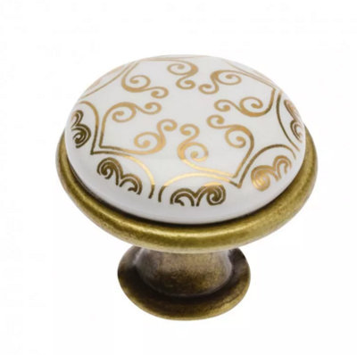 B2C Multi Coloured Ceramic Knobs Drawer Pull Cupboard Door Knobs Porcelain China Orient Brass from B&Q