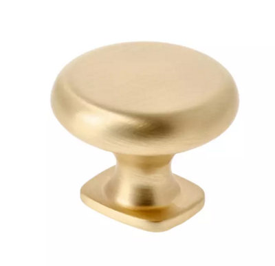 B2C Kitchen Cupboard Cabinet Door Drawer Round Knob Handle Lorena By Gtv Brushed Gold from B&Q