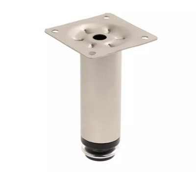 B2C Chrome Adjustable Plinth Leg For Kitchen Furniture Cabinets Satin 100mm + 10mm from B&Q