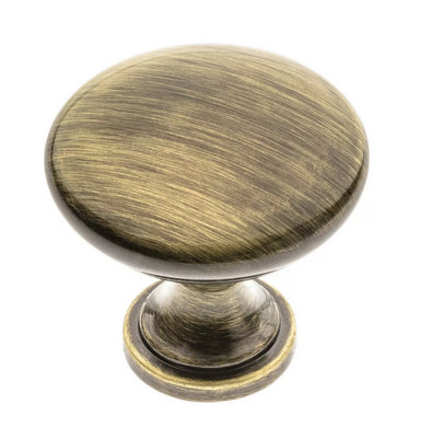 B2C Kitchen Cupboard Cabinet Door Drawer Round Knob Handle Terni By Gtv Brushed Brass from B&Q