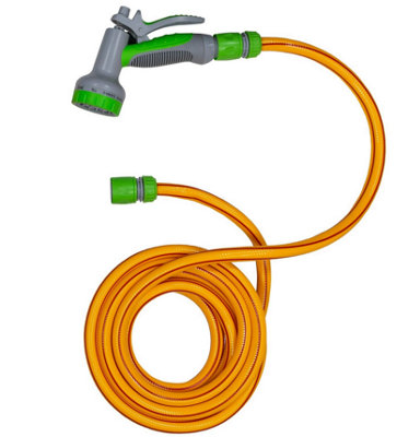 B2C Dog Shower Cold Water Hose Pipe 5M With Gun Yellow Pet Grooming Bath Groomer from B&Q