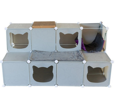 B2C Cat Activity Cubby Cube Play House Tower S M L Climbing Scratcher Hammock Maxi from B&Q