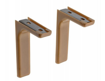B2C Shelf Support Bracket With Covers 120mm 180mm 240mm Invisible Concealed Fixings 120mm Light Brown from B&Q