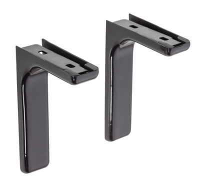 B2C Shelf Support Bracket With Covers 120mm 180mm 240mm Invisible Concealed Fixings 180mm Black from B&Q