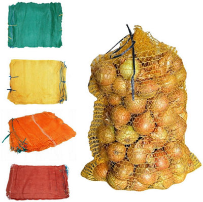 B2C Strong Net Woven Sacks Wood Log Logs Kindling Vegetables Mesh Bags -45Cm X 60Cm Green 10 Pack from B&Q