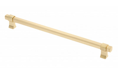 B2C Kitchen Cabinet T Bar Pull Handle Drawer Cupboard Traditional Furniture Modern Length 290mm / 256mm Hole Centre Brushed Gold from B&Q