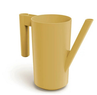 B2C Plastic Plant Watering Can Jug Indoor 2L For Houseplant Lightweight Matt Modern Mustard from B&Q