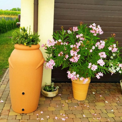 B&Q -  Rainwater Tank Water Butt Plastic Container Garden Storage Barrel 210 L Brick