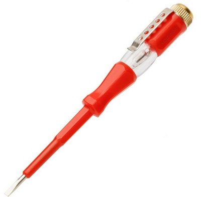 B2C Mains Voltage Tester 100-250V140mm Electrician Insulated Screwdriver from B&Q