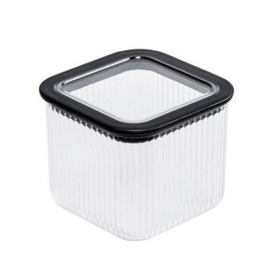 B&Q -  Food Storage Box Container Tall Kitchen Cupboard Organizer Plastic Clear 0.72L (114 X114 X94,6mm)