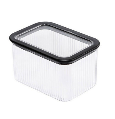 B&Q -  Food Storage Box Container Tall Kitchen Cupboard Organizer Plastic Clear 1.06L (114 X160 X94,6 mm)