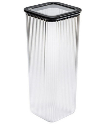 B&Q -  Food Storage Box Container Tall Kitchen Cupboard Organizer Plastic Clear 2.37L (114 X114 X280,6 mm)