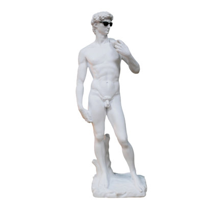 B&Q -  Cool Dave Michelangelo David Statue With Sunglasses White Resin Ornament
