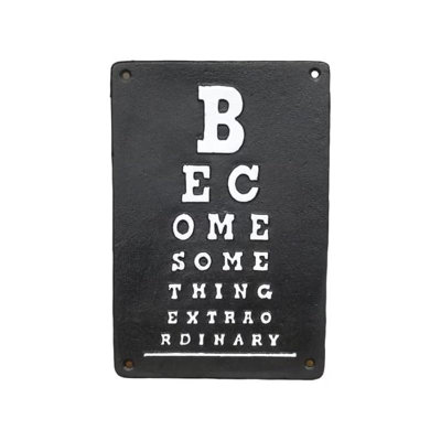 B&Q -  Black Metal Quote SignBecome Something Extraodrinary
