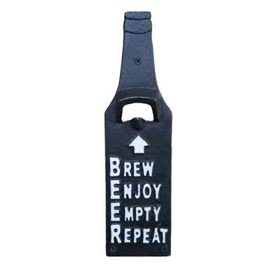 Gifts Direct 2 U Funny Black Metal Bottle OpenerBrew Enjoy Empty Repeat Quote from B&Q