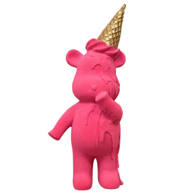 Gifts Direct 2 U Hot Pink Bear With Ice Cream Ornament from B&Q