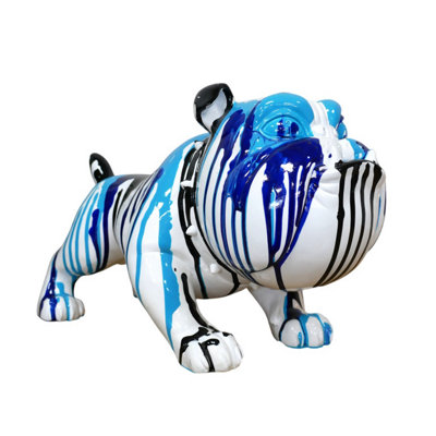 Gifts Direct 2 U Large Blue Paint Drip Bulldog Ornament from B&Q