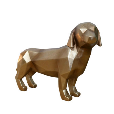 B&Q -  Gold Geometric Rustic Sausage Dog Ornament - Image 4