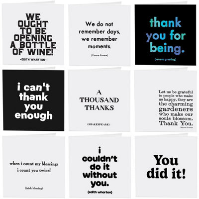 Gifts Direct 2 U Quotable Thank You Greetings Cards 9 Multipack Assorted from B&Q