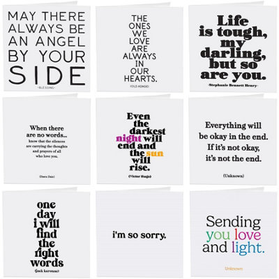 Gifts Direct 2 U Quotable Sympathy Greetings Cards 9 Multipack Assorted