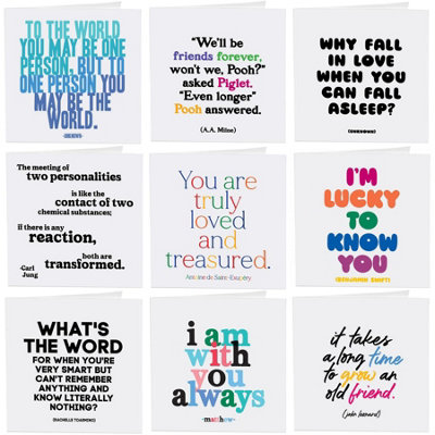 Gifts Direct 2 U Quotable Friendship Quotes Greetings Cards 9 Multipack Assorted from B&Q
