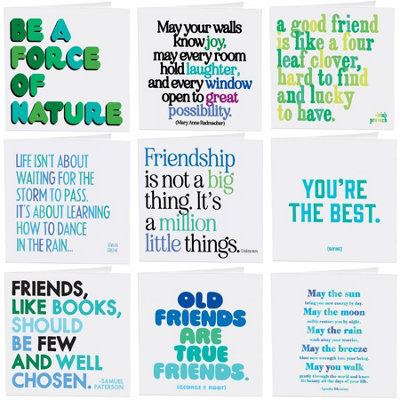Gifts Direct 2 U Quotable Friendship Quotes Greetings Cards 9 Multipack Assorted from B&Q