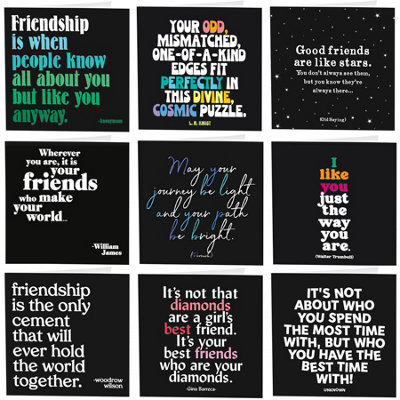 Gifts Direct 2 U Quotable Friendship Quotes Greetings Cards 9 Multipack Assorted from B&Q