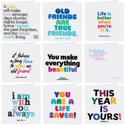 Gifts Direct 2 U Quotable All Occasions Greetings Cards 9 Multipack Assorted