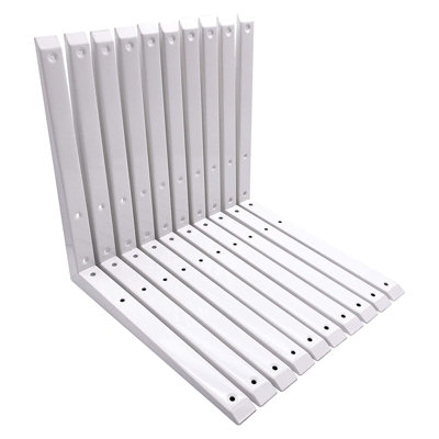Eai Strong Shelf Bracket Mitre Reinforced Hi-Load Pattern350 X 350mmWhitePack Of 10