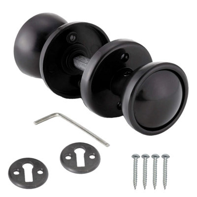 EAI Black Rim Mortice Knob Plastic 50mm from B&Q