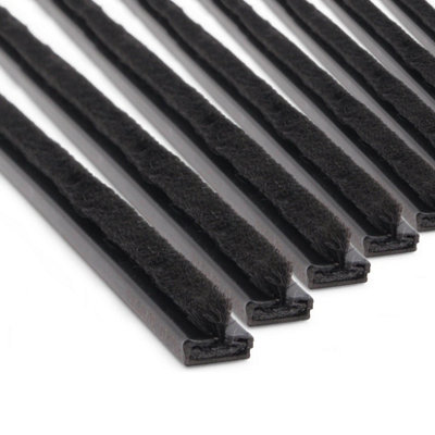 Afit Intumescent Strip Fire And Smoke Brush Fire Door SealFd30 30 Minutes 10X4X2100mmBlackPack Of 10 from B&Q