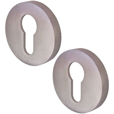 Afit Euro Profile Escutcheon52mmSatin AluminiumPack Of 2 from B&Q