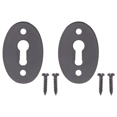 Afit Oval Keyhole Cover Escutcheon50 X 34mmBlack Antique IronPack Of 2 from B&Q