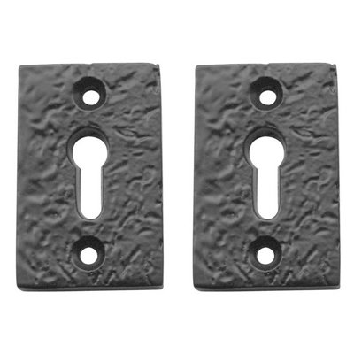 Afit Rectangular Keyhole Cover Escutcheon50 X 30mmBlack Antique IronPack Of 2 from B&Q