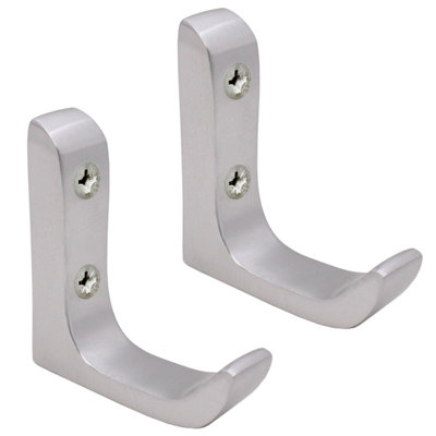 Afit Aluminium Robe Hook Heavy Duty Architectural Single Robe / Coat HookPack Of 2 from B&Q