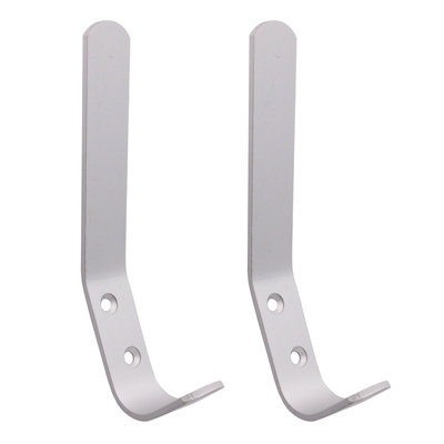 Afit Aluminium Hat Coat Hook Pressed125mmPack Of 2Satin Aluminium from B&Q