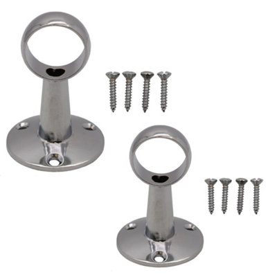 B&Q -  Chrome Plated Wardrobe Rail Centre Bracket25mmPack Of 2
