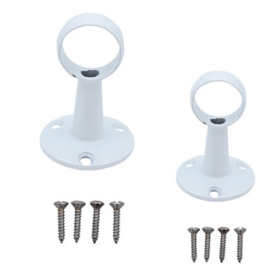 B&Q -  White Wardrobe Rail Centre Bracket25mmPack Of 2