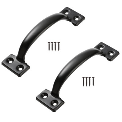 Afit Gate Pull Handle Hot Bed Pressed Steel130mmBlackPack Of 2 from B&Q