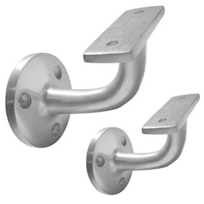 Afit Handrail Bracket Aluminium Pack 2 Banister Brackets Stair Banister Wall Handrail 63mm from B&Q