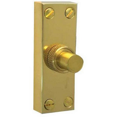 Afit Polished Brass Rectangular Bell Push 80 X 30mm