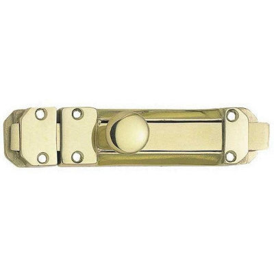 Afit Polished Brass Architectural Surface Bolt 100mm from B&Q