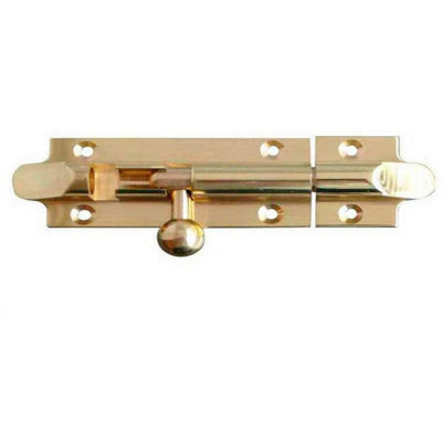 Afit Polished Brass Bell Pattern Straight Barrel Bolt 102 X 32mm from B&Q